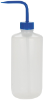 Bottle, Wash, Nalgene®, Narrow Mouth, 500 mL, Blue Cap/Stem, 6/pk