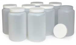 Set of (8) 2.3 Liter Polyethylene Containers with Caps